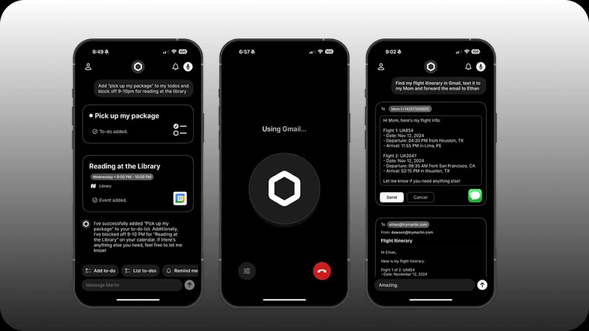 Martin funciona por SMS, telefone, WhatsApp, e-mail e Slack, segundo a TechCrunch Image Credits: Martin